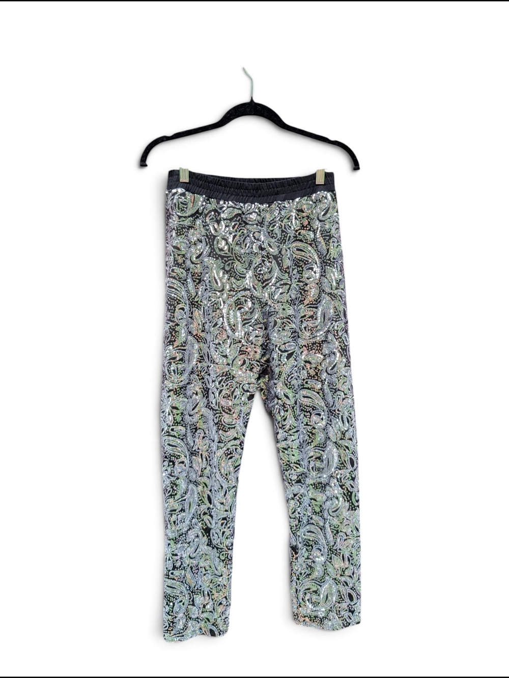 Paisley Sequin Cropped Pants